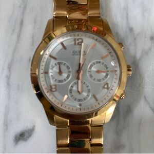 Guess Waterpro Women's Chronograph Watch Gold Stainless Steel Quartz U13578L5